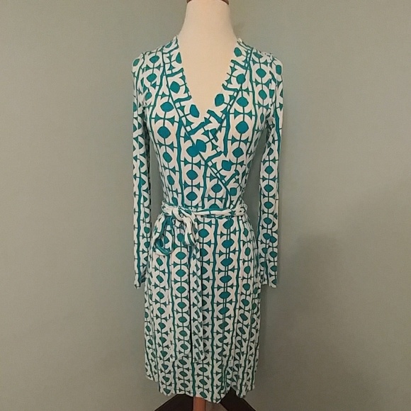 geometric wrap dress